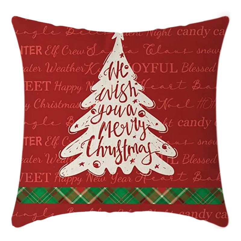 Christmas Throw Pillowcase Home Nordic Holiday Decoration Linen Super Soft Short Plush Sofa Pillowcase
