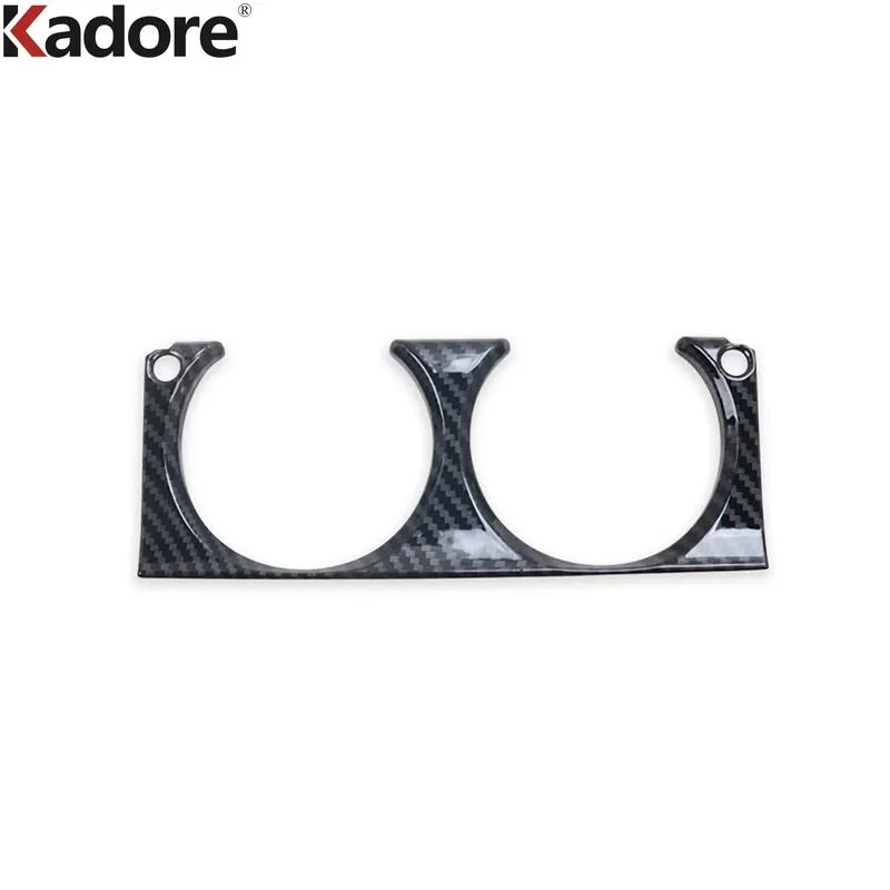 Car Center Console Water Cup Holder Frame Cover Trim For Toyota Sienna Carbon Fiber Interior Moulding Accessories