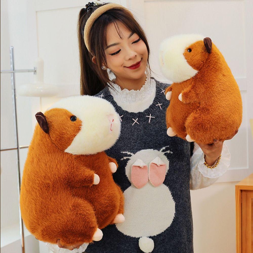 

Simulation Capybara Plush Toy Cartoon Capibara Fluffty Doll Home Decor 30cm коричневый