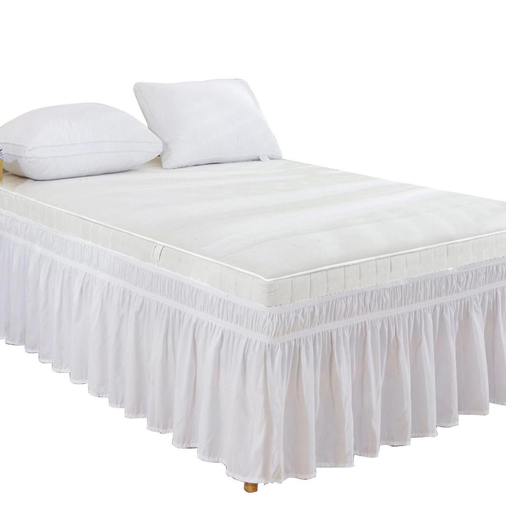 Elastic Solid Color European and American Style Bed Skirt