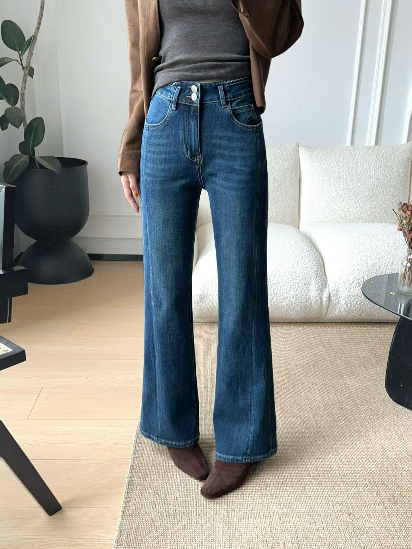 Four-Way Stretch High-Waisted Micro-Flare Embroidered Jeans - Women s Spring Slimming Style 31