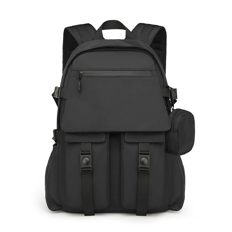 

Large capacity backpack popular backpack junior high school trend backpack high school university casual fashion backpack чёрный