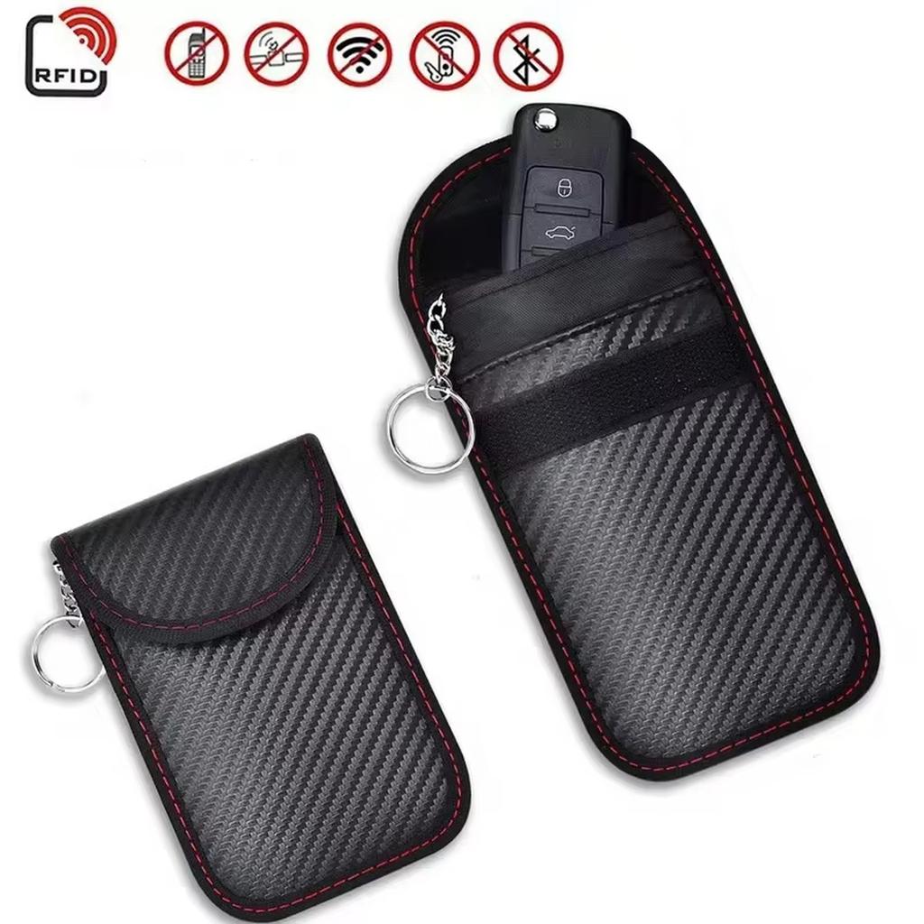 Faraday Pouch for Car Keys, Faraday Bag, Car RFID Signal Blocking Holder, Key Fob Protector, Key fob cage Block Signal ,Theft Fob Case ,2 Pack,