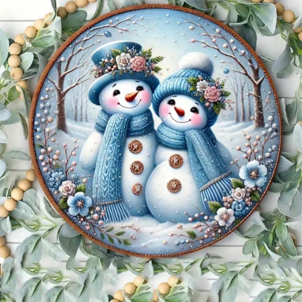 Snowman Metal Wall Art Aluminum Home Decor for Indoor Hanging Halloween Christmas Gift