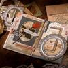 10Pcs Set Vintage Cloth Texture Hollow Stickers Art Texture Journal Collage Decor Decals
