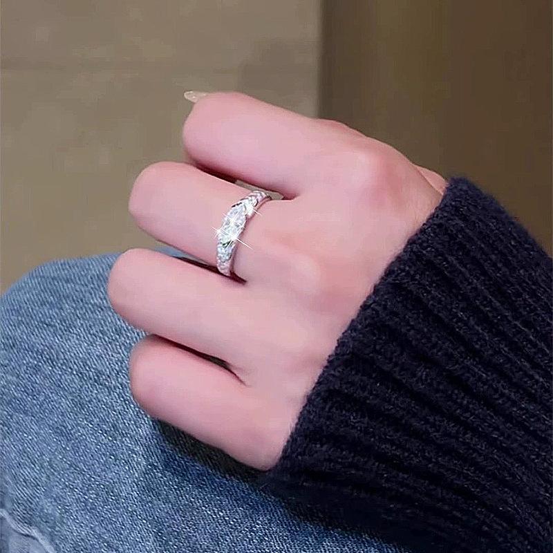 Runrun 5 * 10mm Horse Eye Pink Diamond Personalized Ring Female Simple Daily Ins Style