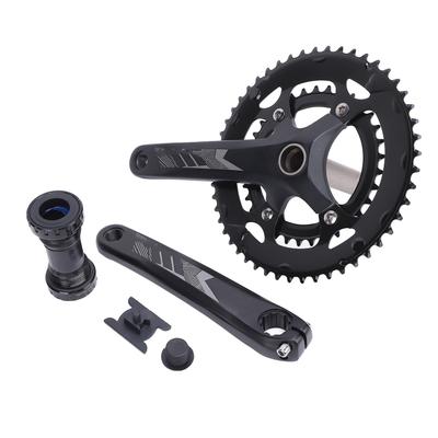 Cycle Crankset with 50T To 34T Chainring Aluminum Alloy Hollow Integrated Cycle Crank Arm Set for 9 Speed To 12 Speed