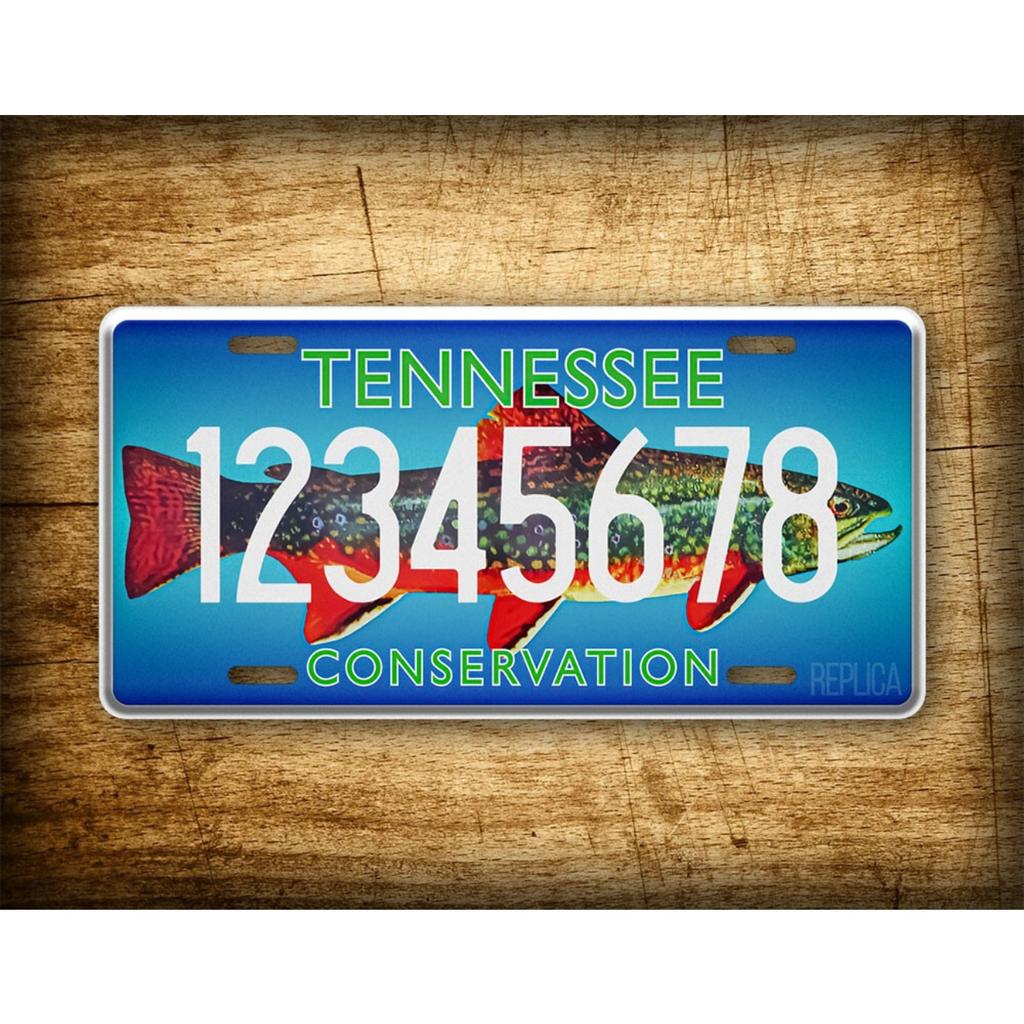 Personalized Tennessee Trout Conservation License Plate Metal Sign Wall Art Home Decor