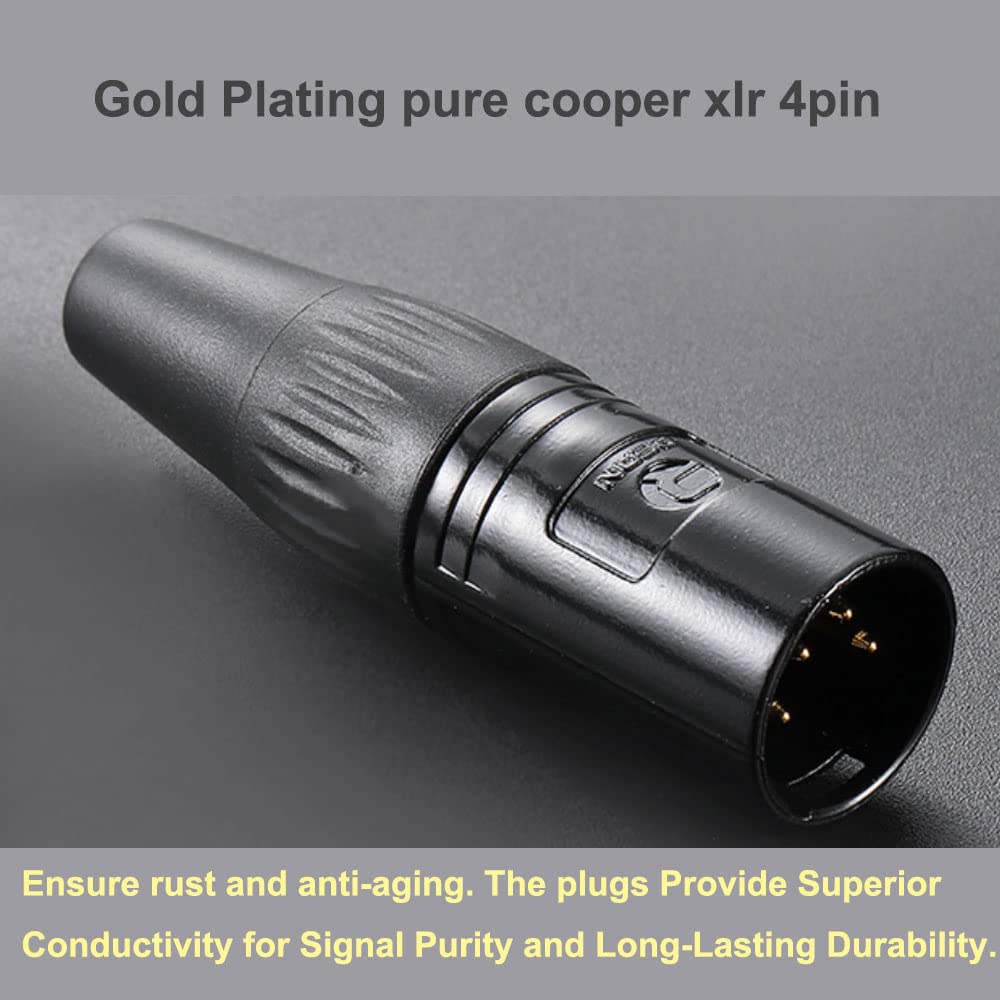 Ipovoq XLR 4-pin To 3-pin Conversion Cable, 1m, XLR 3-pin To 4-pin Conversion, XLR 4-pole Balanced Cable, XLR Cable, XLR To 4-pin Conversion, XLR