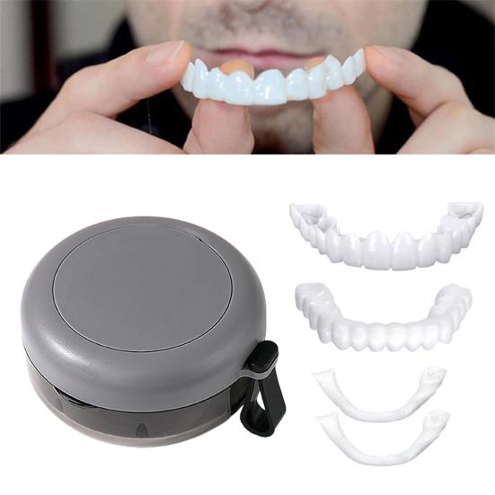Yousheng Portable Denture Case with Mirror RemovableTray Leak-proof Compact Denture Bath Storage Box for Braces