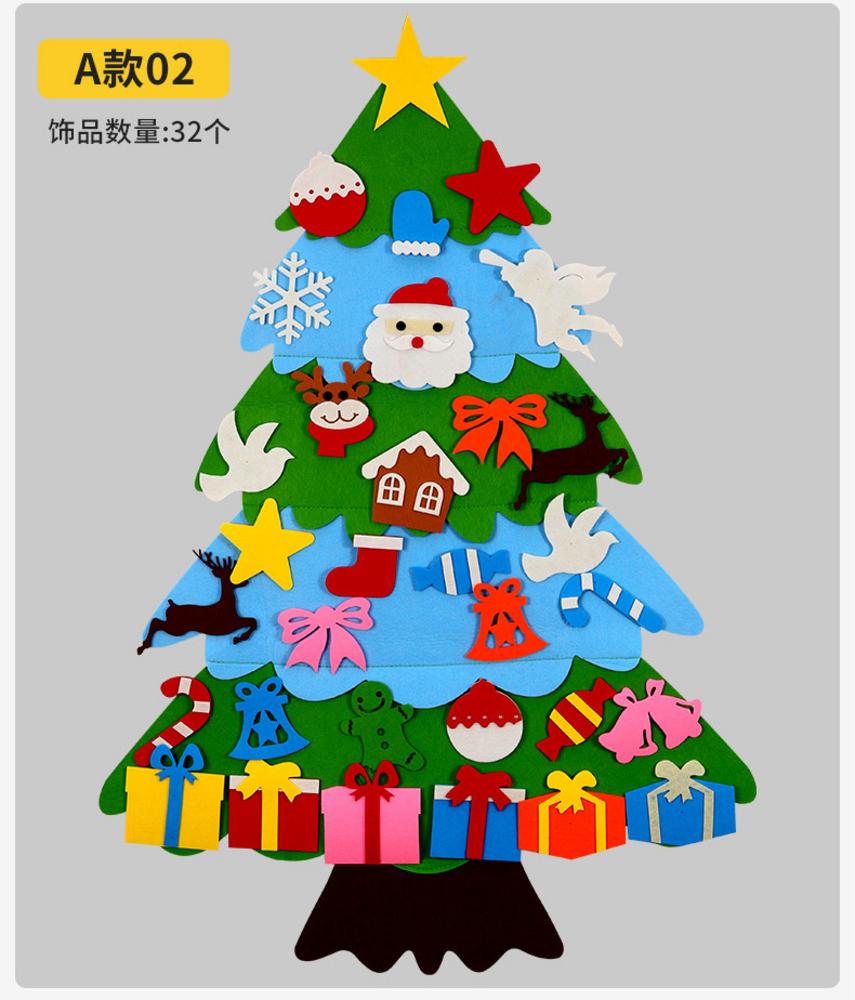 DIY Felt Christmas Advent Calendar Christmas Tree Calendar With Pockets Kids Wall Hanging Gift for Christmas Home Decoration