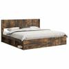 Bed Frame with Storage Space and Headboard Smoked Oak