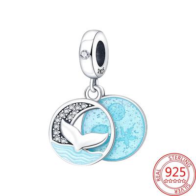 Genuine Charm Copper Plated Blue Ocean Pendants Bead Fits Bracelets Women Jewellery Crafting DoItYourself Gifts