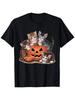 Vintage 90er Katze Halloween Kürbis T-Shirt