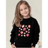 Strawberry and Cherry Pattern Children's Long-sleeved Round-neck Pullover, Suitable for Home, Play, Daily Wear, School, Christmas and Halloween Gifts