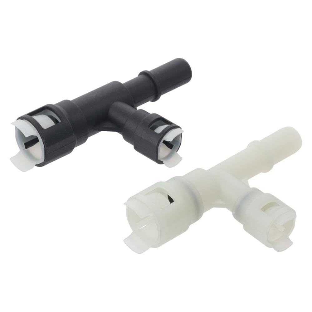 2pcs Heater Hose Connector 15055343 15055342 Black & White Hose Fitting Replacement Car Accessory Part Fits Cadillac Chevy GMC