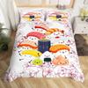 Japanese Sushi King Queen Duvet Cover Little Cat Bedding Set Novelty Cartoon Pet Animal Japan Food White Polyester Quilt Cover