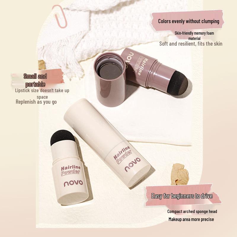 NOVO5865 Hairline Powder: Sweat-Resistant Formula to Conceal Hair Gaps and High Forehead, Enhance Temple Shadows