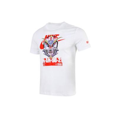 NSW Mech Air Gundam Print Casual Breathable Short Sleeve T-Shirt Men Tops White DJ1400-100