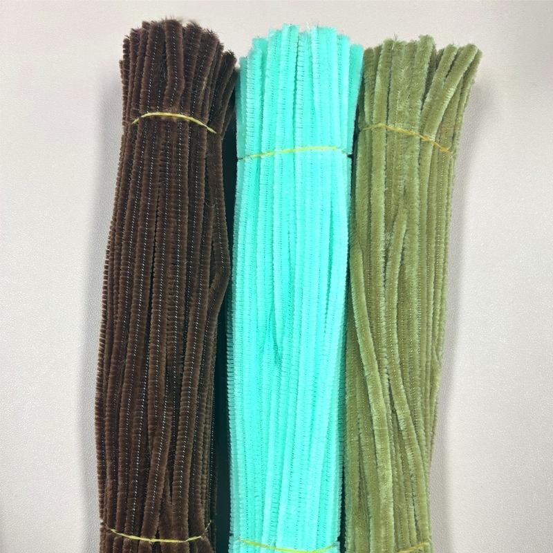 100Pcs Chenille Stems Toys Diy Strips Twist Bar Anvil Wire Craft Pipe Creative Hobby Children Plush Stick Chenille Sticks
