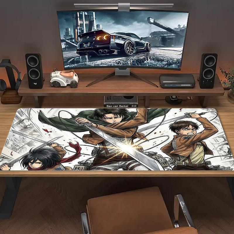 Levi Ackerman Print Cushion Non-slip Laptop Tablet Big Mousepad XXL Mat Mini PC Playmat With Lock edge