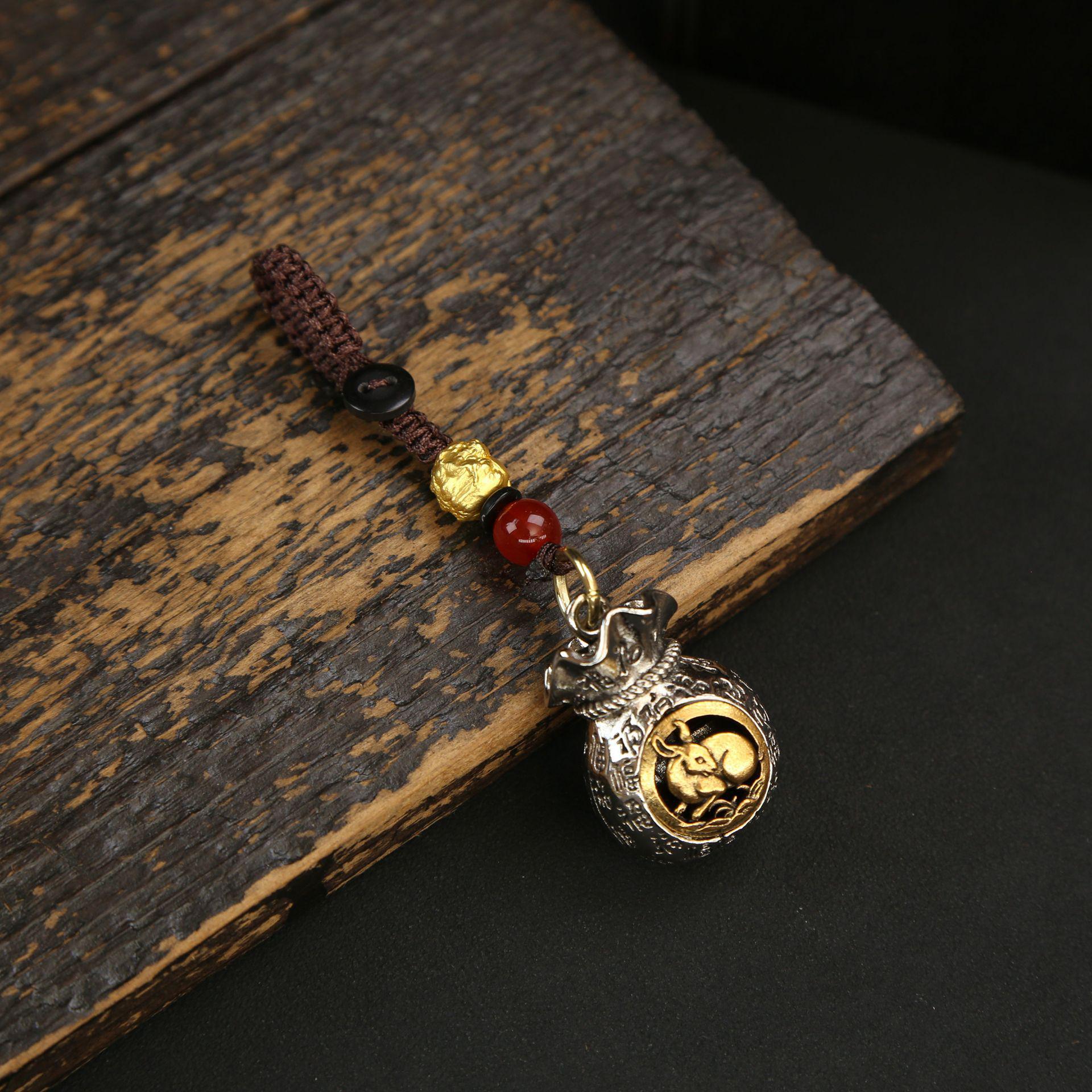 

Брелок-подвеска со знаком зодиака для мужчин и женщин - серебряный сплав, талисман на удачу в китайском стиле