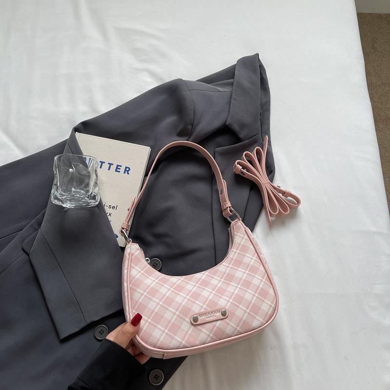 New Trendy and Fashionable Plaid Small Bag, Leisure Bag, Commuter Bag, Shoulder Bag, Messenger Bag, Women's Dumpling Bag.