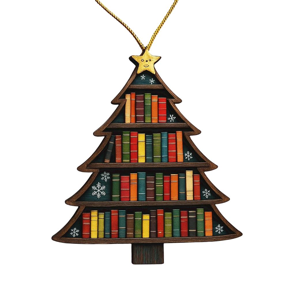 Christmas Book Tree Ornament ACRYLIC, Book Gift, Book Lover Gift, Book Ornament, Book Gift, Book Lover Gift, Librarian Gift