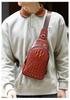 Men's Retro Crocodile Pattern Chest Bag - Large Capacity European and American Style Crossbody & Shoulder Bag.