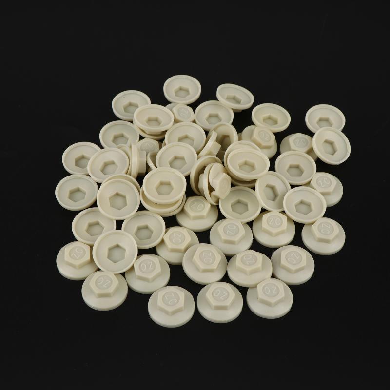 Outer Hexagonal Screw Waterproof Caps 50PCS Wear-resistant Plastic Protection Covers for Deck Building Garden Shed Assembly Outdoor Repair Works