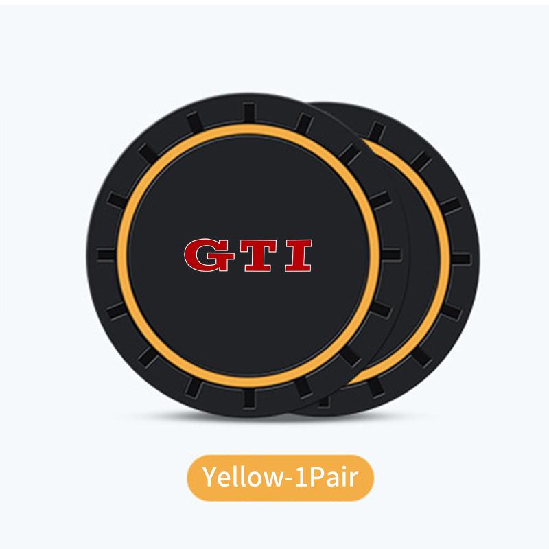 

2026 Hot Sticker 2PCS Car Coasters Water Cup Slots Non-Slip Mat Waterproof Cup Pad For Volkswagen VW GTI Scirocco Jetta Beetle G