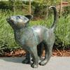 Retro Cat Figurine Resin Cat with Butterfly Statue Indoor Outdoor Artistic Cat Sculpture for Bookshelves Gardens Offices Decoration