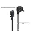Universal Three-Flat Pin to IEC C13 Power Cord for Computers, Servers, Kettles, and More