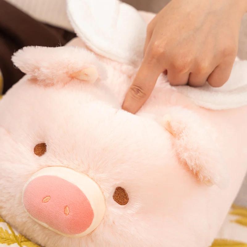 Super Cute Angel Pig Plush Doll Lying Piggy Stuffed Toy Anime Animal Plush Hug Pillow Room Decor Kids Christmas Birthday Gift