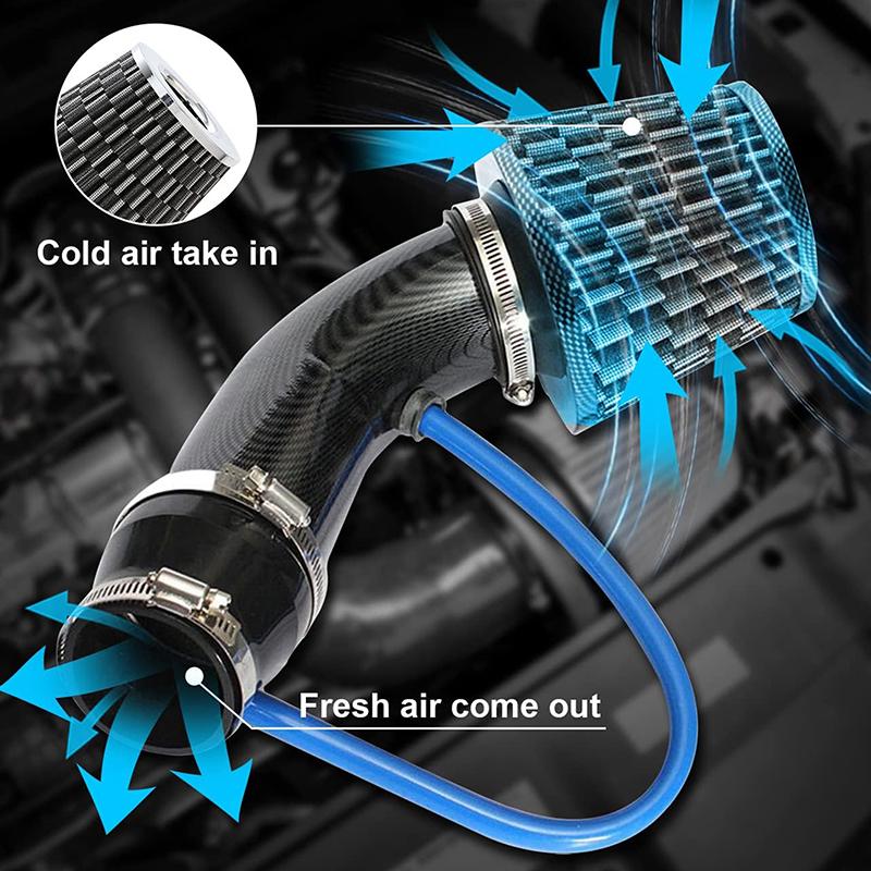 76mm Auto Upravený Zimný Hríbový Hlava Vzduchový Filter Nasávacie Potrubie Filter Vysoký Prietok Vysoký Filter Studeného Vzduchu Hliníková Rúrka Kit