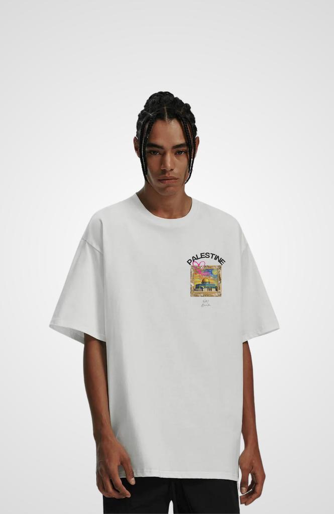 Summer Cotton Palestine Oversized T-Shirt Men Women Casual Loose High Quality Fashion Female Male Short Sleeve Round Neck Top Clothing