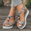Summer New Women's Wedge Heel Open Toe Sandals Fashionable and Attractive Women's Sandals Comfortable Height Increasing Sandals