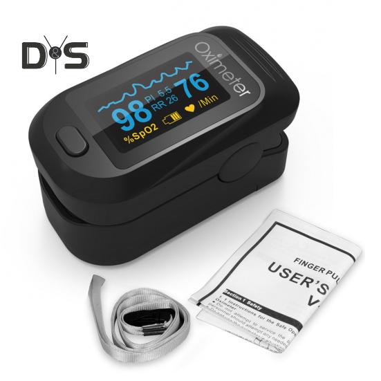 

Измеритель кислорода в крови с цифровым дисплеем индекса PI, высокоточный, безболезненный для пальцев, портативный оксиметр для измерения насыщения крови кислородом чёрный