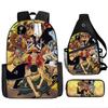 ONE PIECE Cartoon Animation Primary School Third or Fourth Grade Light Burden Reduction Primary and Secondary School Students Storage Bag Storage Bag