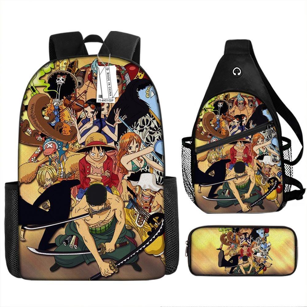 ONE PIECE Cartoon Animation Primary School Third or Fourth Grade Light Burden Reduction Primary and Secondary School Students Storage Bag Storage Bag
