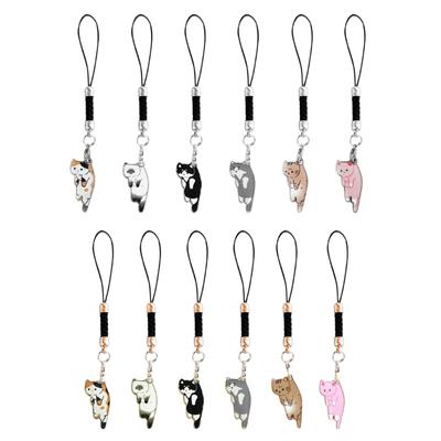 Niedlicher Katze Handy-Anhänger Liebliches Handgelenkband Lanyard Lieblicher Anti-Verlust Handy-Kordel Schlüsselanhänger Tasche Rucksack Deko Ästhetisches Geschenk