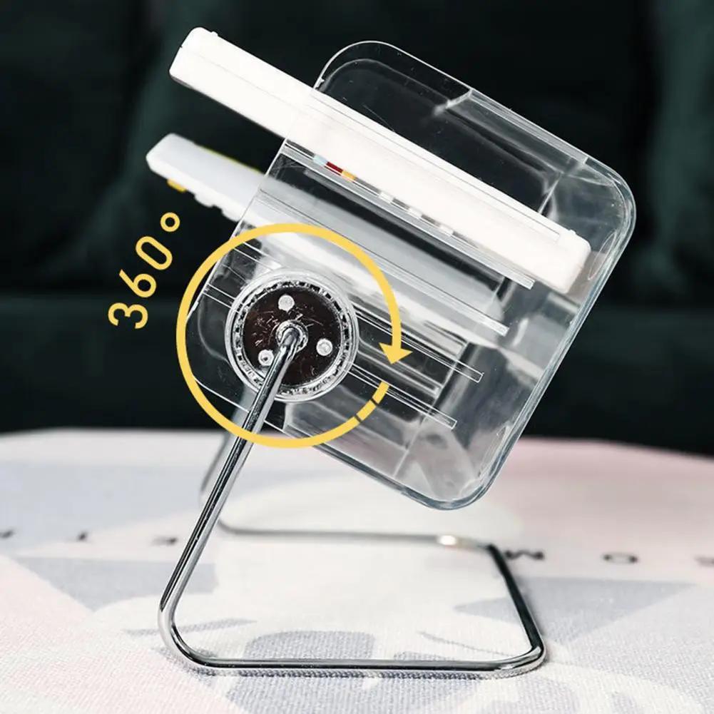 Sundries Storage Box Transparent Visible 360 Degree Rotatable Desktop Case Modern Storage Dividing Grid Vertical Storage Box