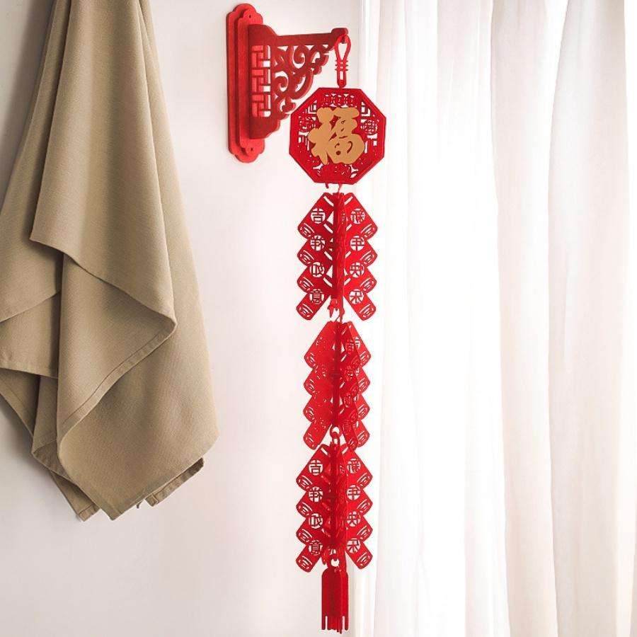 2025 Year of the Snake Spring Festival Firecracker Pendant Chinese New Year Lucky Character Pendant Home Store Decoration Gift