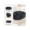 Bean Bag Sofa Lazy Sofa Durable and Comfortable Recliner High Back Bean Bag Chair Sofa (Black Chenille)