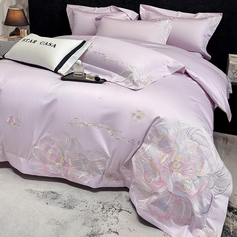 Svetanya 100s Egyptian Cotton Bedding Set embroidery Bed Linens Sheet Pillowcase Duvet Cover Set Underwear