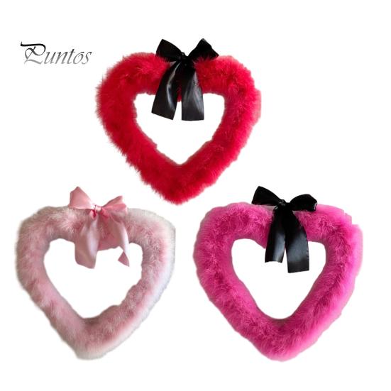 Doorway Valentine's Banner Day Heart Garland Door Festive Party Decor for Indoor Outdoor Wreath Wall Window Plastic Decoration Romantic Celebration