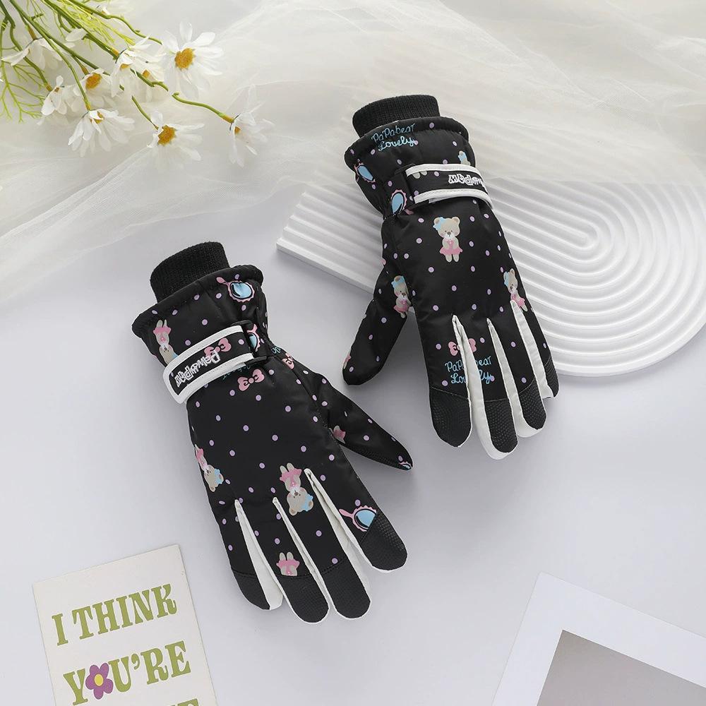 New ski gloves women's outdoor riding warm fleece thickened Northeast cold protection men's and women's same gloves