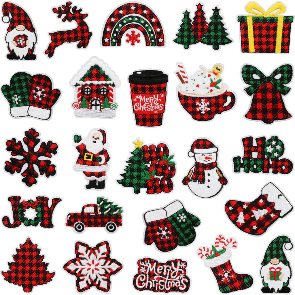 Christmas Theme Embroidery Cloth Sticker Bag Clothes Decoration Snowflake Bell Patch Sticker Gift Computer Embroidery Stamp Ironing