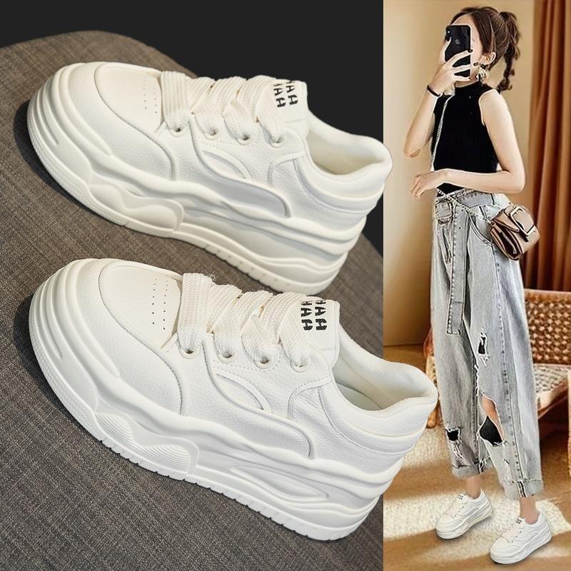 Popular women's shoes autumn and winter new thick-soled heightening little white shoes women's sports and leisure classic versatile purple board shoes