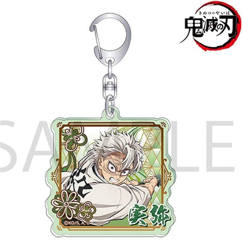 Anahtarlık Kolye Anime Demon Slayer Kimetsu No Yaiba Kamado Tanjirou Çift Taraflı HD Çanta Kolye Hayranlar İçin Hediye Cosplay Aksesuarları Takı Hediye